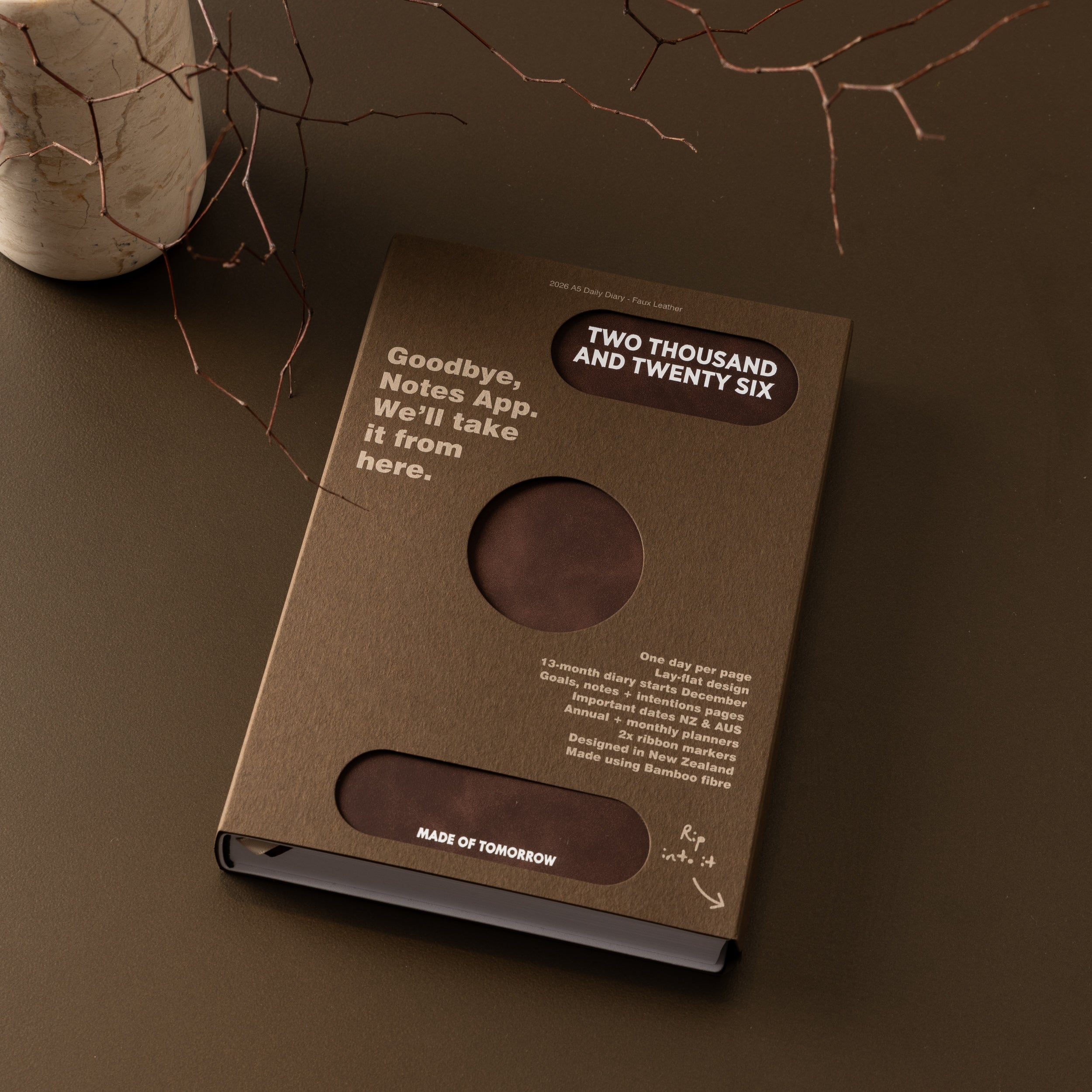 2026 A5 Daily Diary - Faux Leather