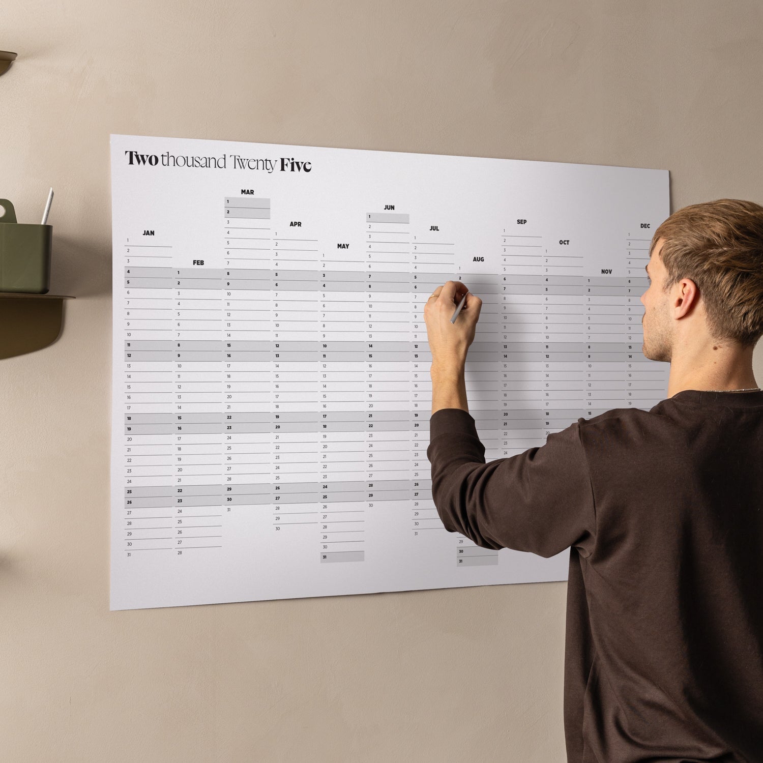 2025 Yearly Wall Planner