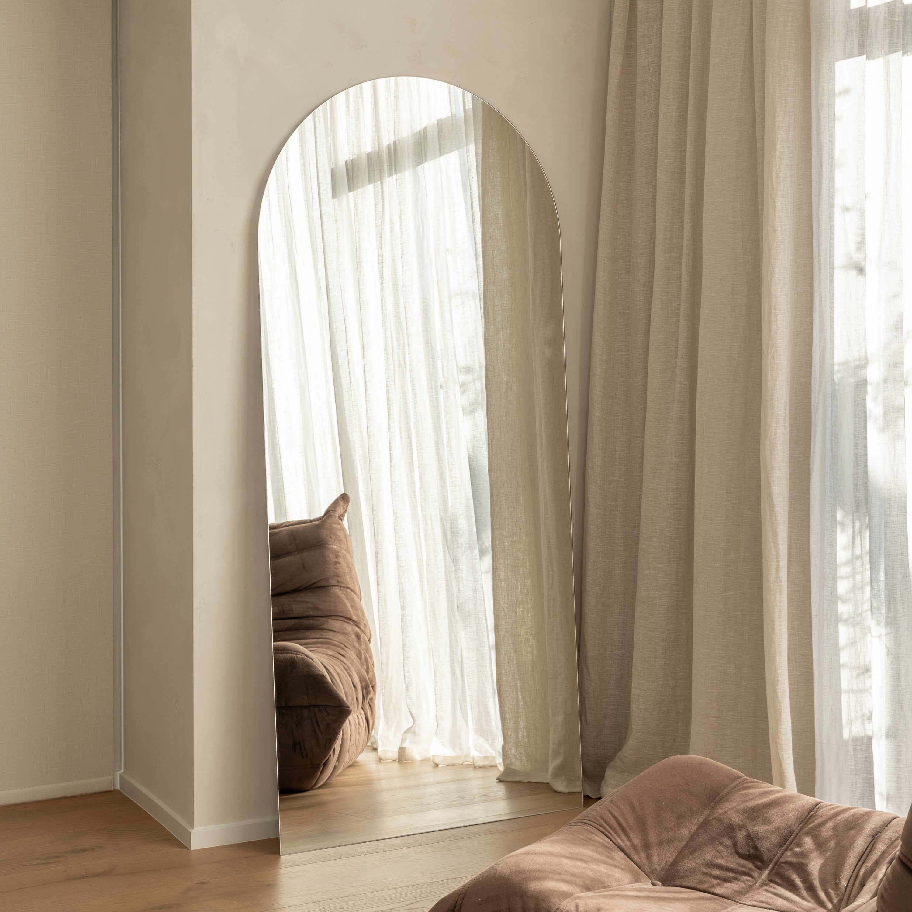 Frameless Arch Full Length Mirror